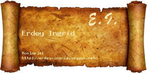 Erdey Ingrid névjegykártya
